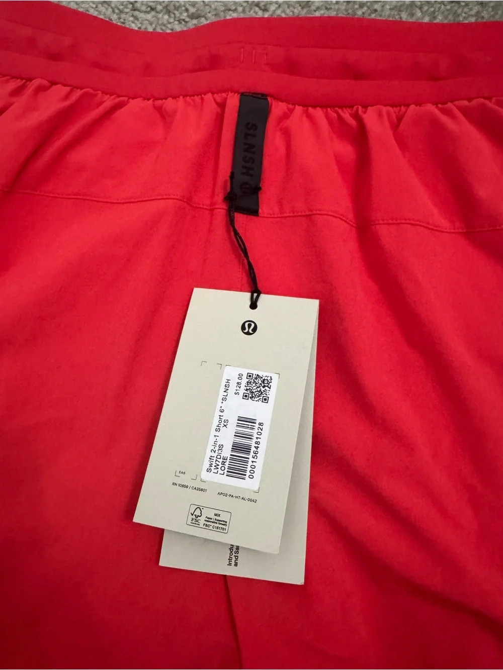 Lululemon Swift 2-in-1 High-Rise Shorts 6” Love Red XS NWT tag $128